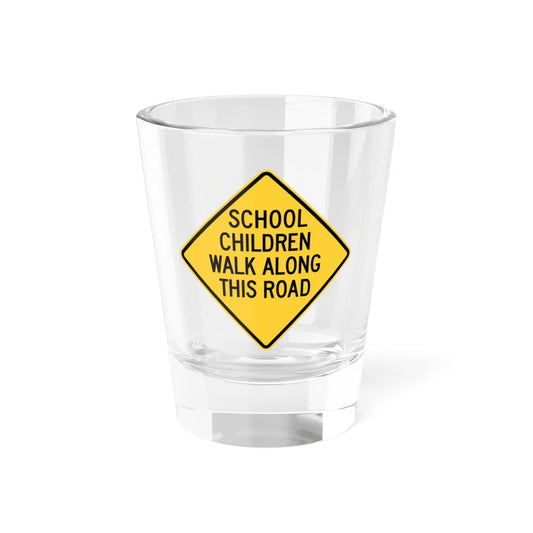 SCHOOL CHILDREN WALK ALONG THIS ROAD Delaware S3-1-DE old (Delaware) (Road Sign) Shot Glass 1.5oz 1.5oz - Go Mug Yourself