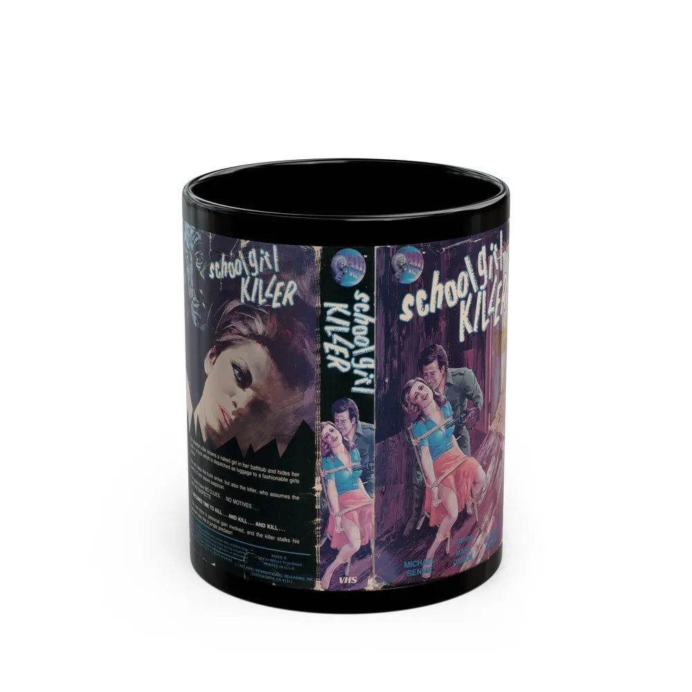 SCHOOL GIRL KILLER (VHS COVER) - Black Coffee Mug-11oz-Go Mug Yourself