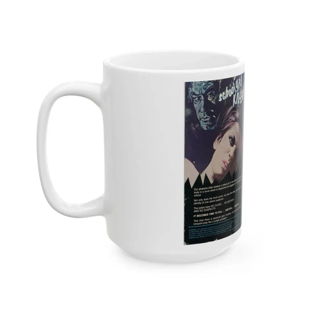 SCHOOL GIRL KILLER (VHS COVER) - White Coffee Mug - Go Mug Yourself