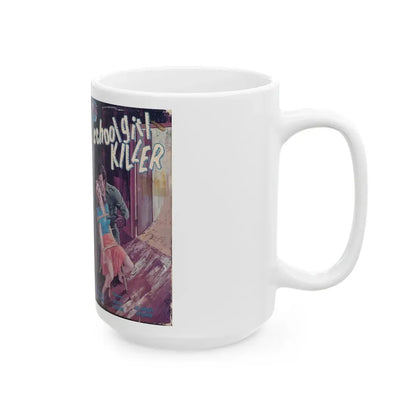 SCHOOL GIRL KILLER (VHS COVER) - White Coffee Mug - Go Mug Yourself