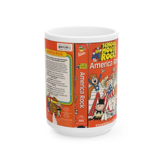 SCHOOL HOUSE ROCK AMERICA ROCK (VHS COVER) - White Coffee Mug-15oz-Go Mug Yourself