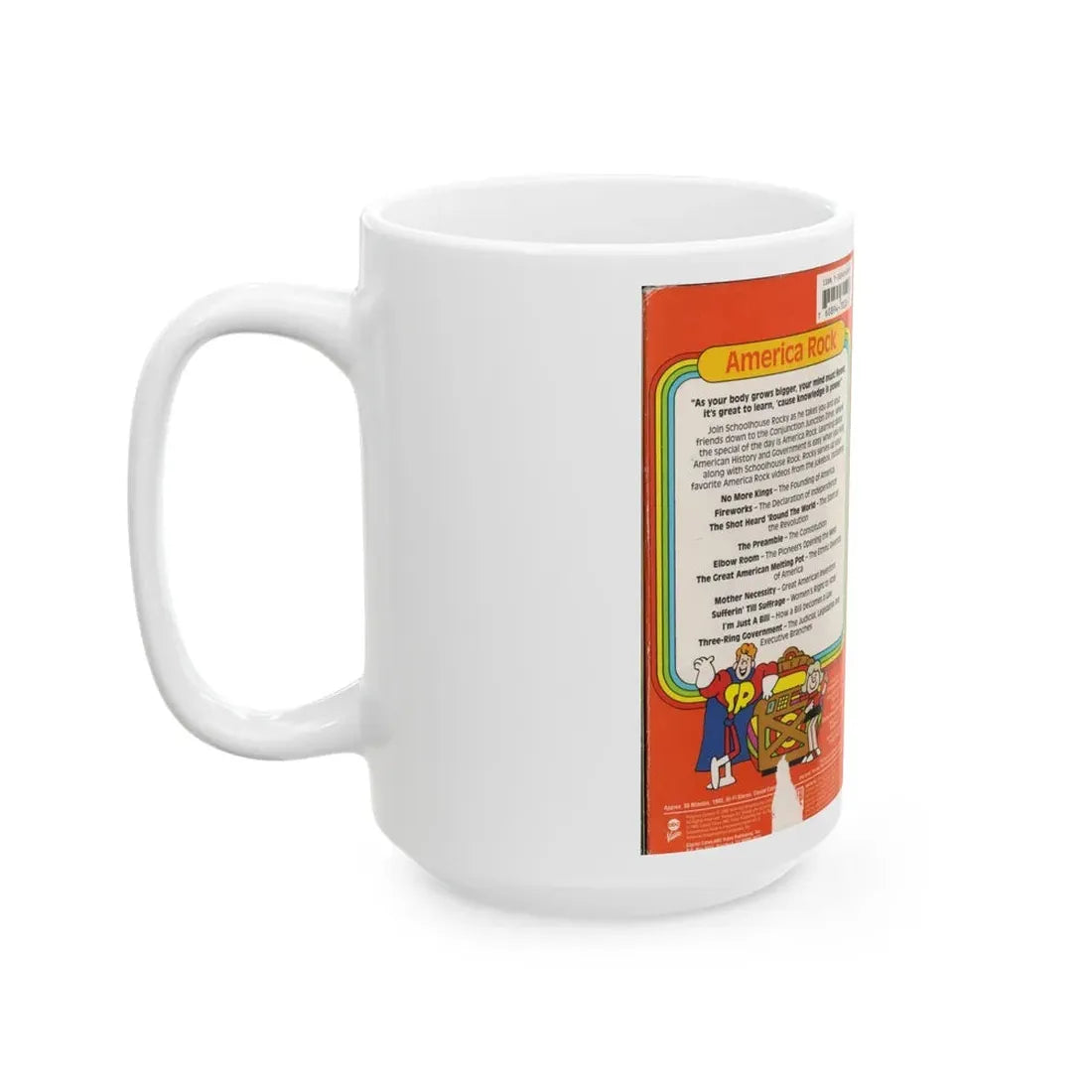 SCHOOL HOUSE ROCK AMERICA ROCK (VHS COVER) - White Coffee Mug - Go Mug Yourself