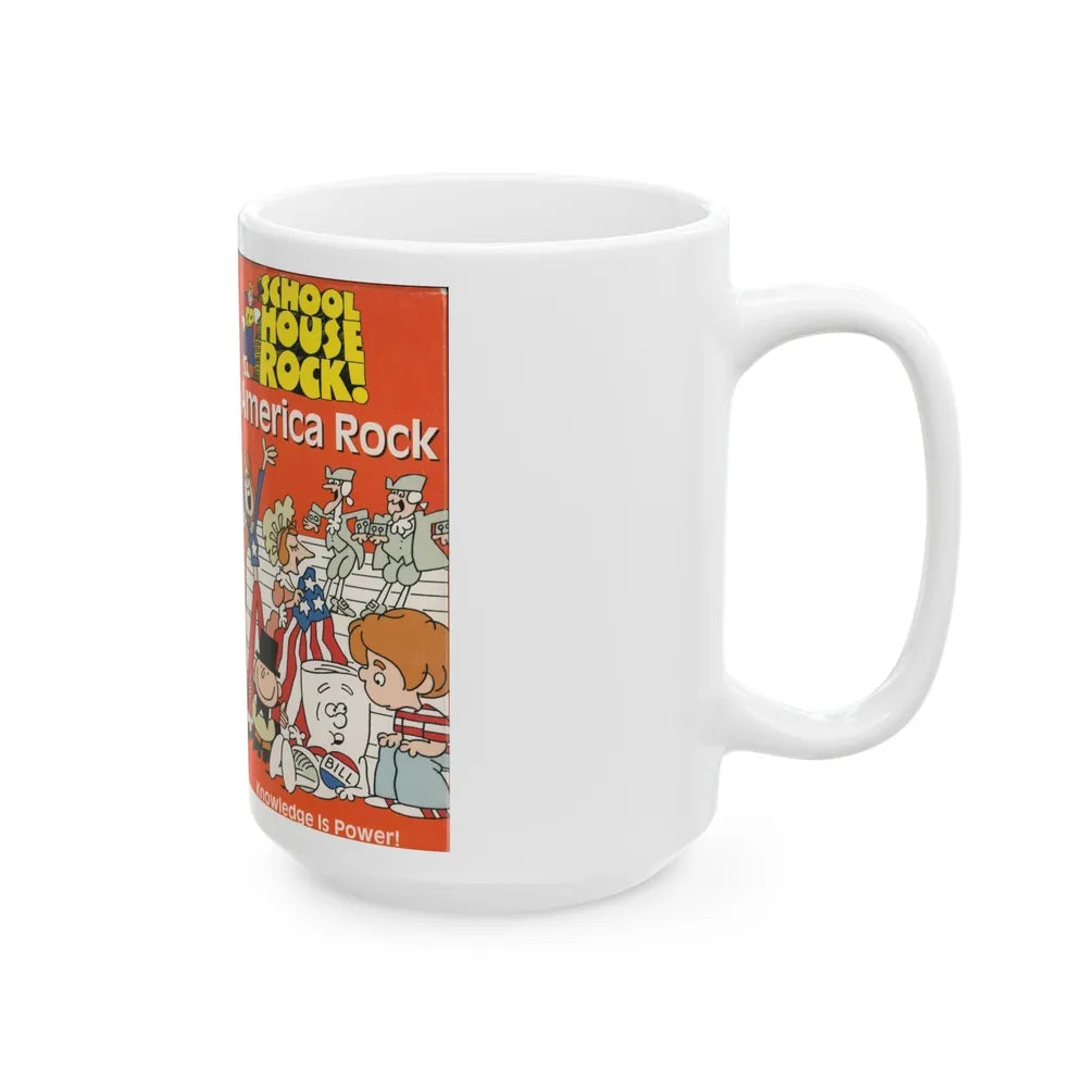 SCHOOL HOUSE ROCK AMERICA ROCK (VHS COVER) - White Coffee Mug-Go Mug Yourself