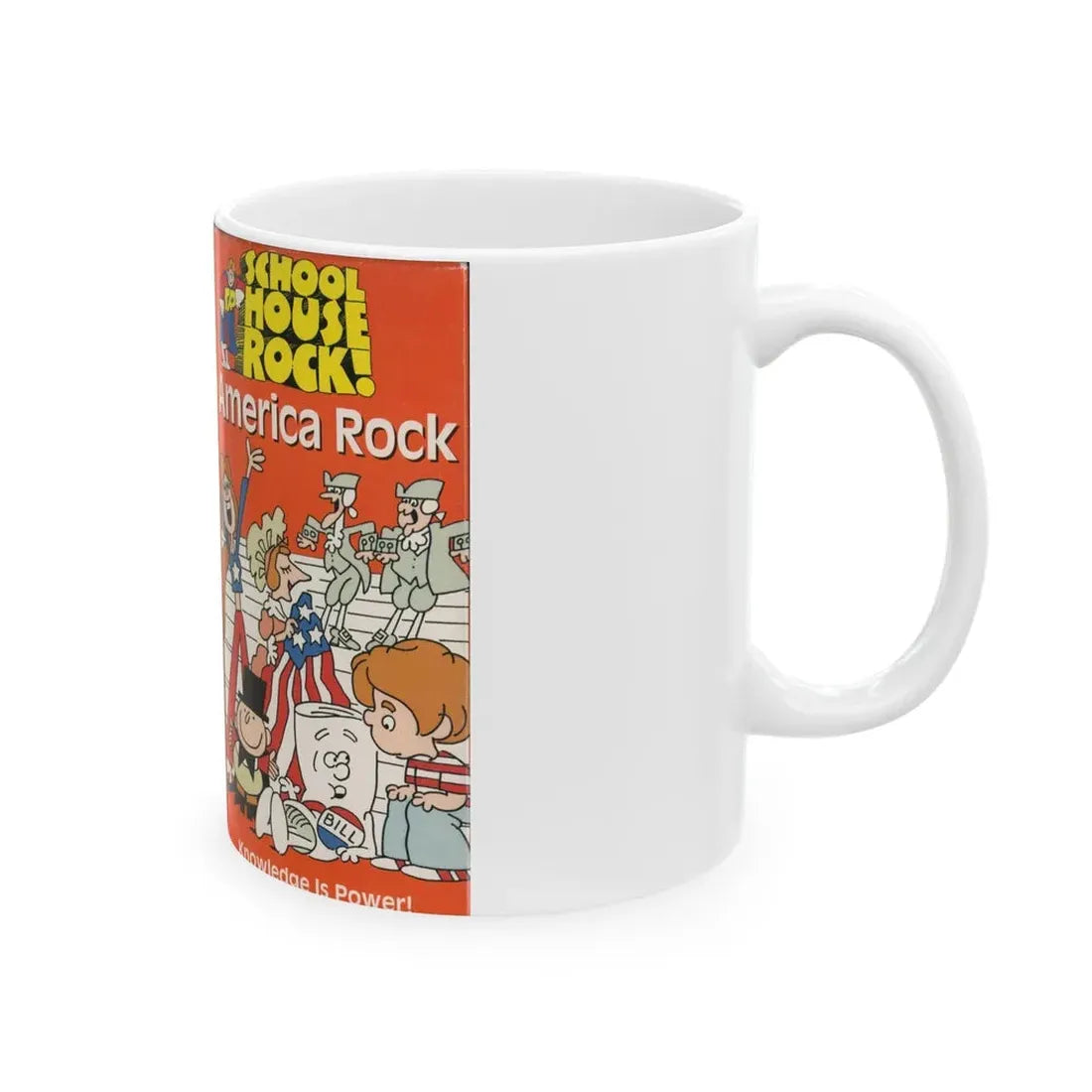 SCHOOL HOUSE ROCK AMERICA ROCK (VHS COVER) - White Coffee Mug - Go Mug Yourself