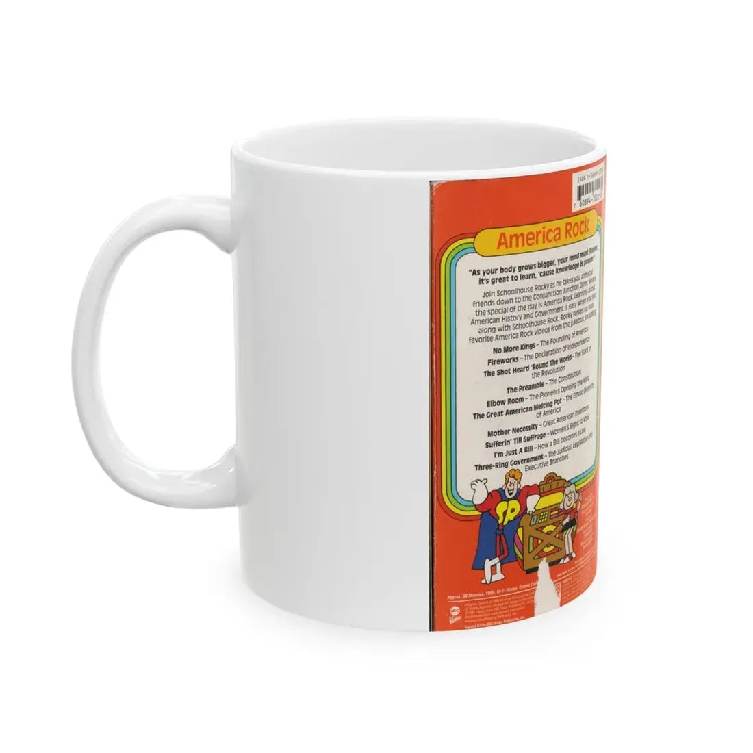 SCHOOL HOUSE ROCK AMERICA ROCK (VHS COVER) - White Coffee Mug - Go Mug Yourself