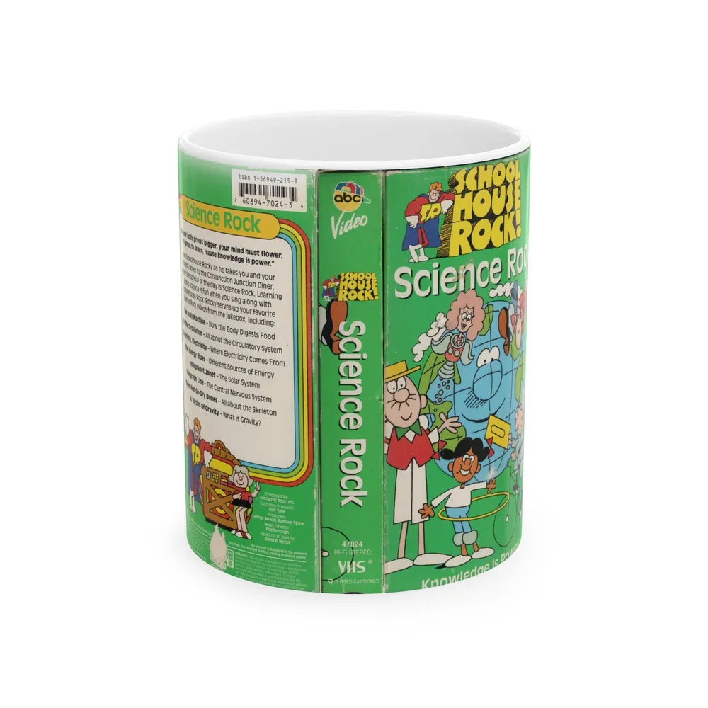 SCHOOL HOUSE ROCK SCIENCE ROCK (VHS COVER) - White Coffee Mug-11oz-Go Mug Yourself