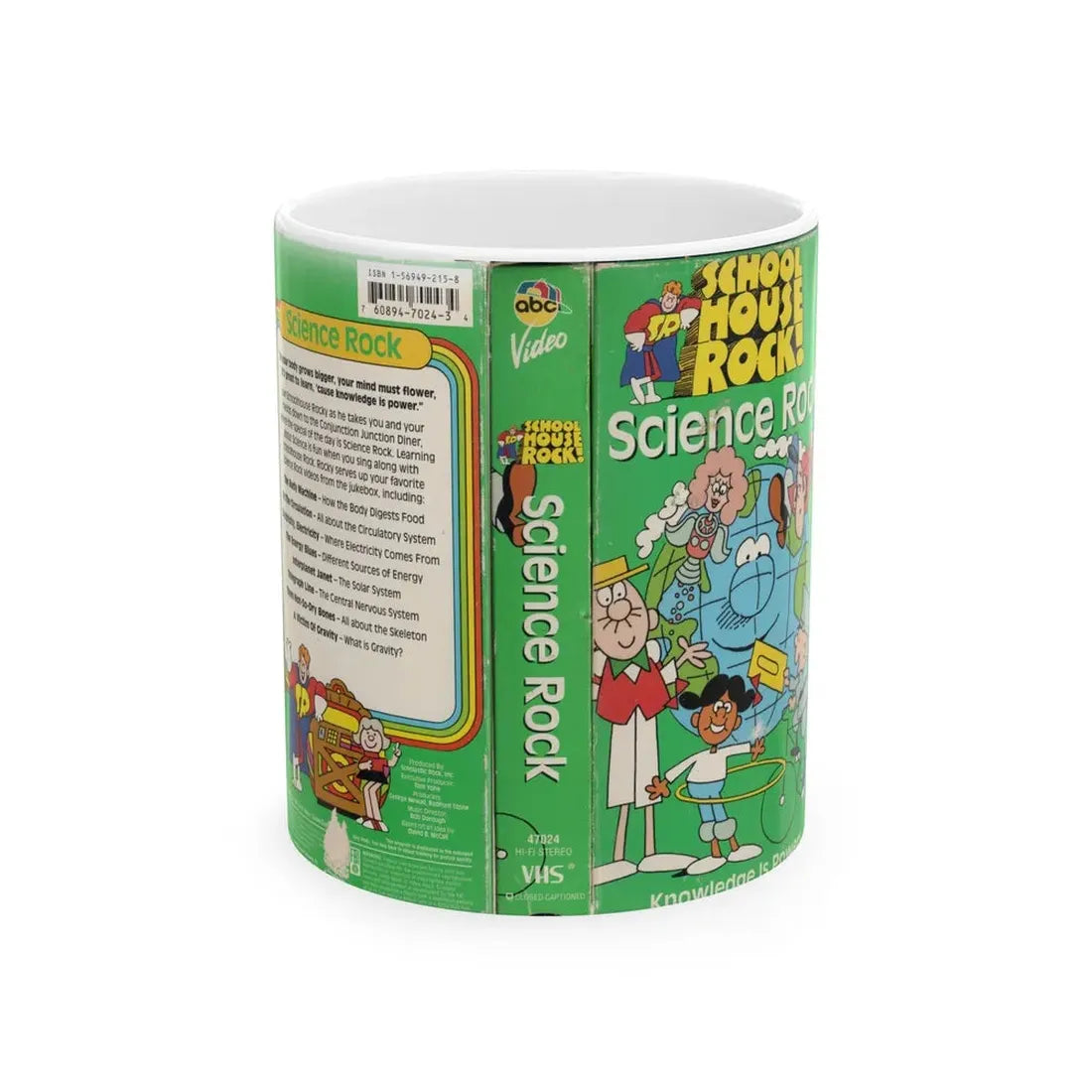 SCHOOL HOUSE ROCK SCIENCE ROCK (VHS COVER) - White Coffee Mug 11oz - Go Mug Yourself