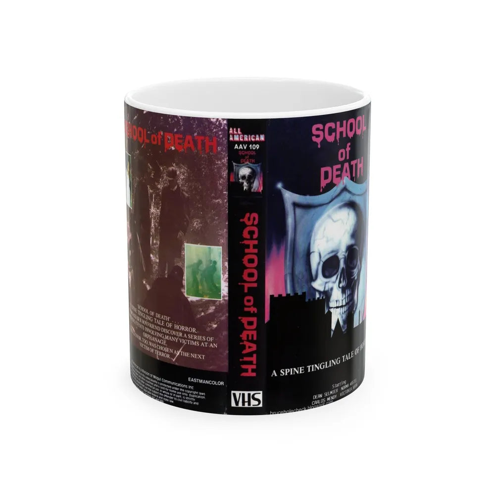 SCHOOL OF DEATH (VHS COVER) - White Coffee Mug-11oz-Go Mug Yourself