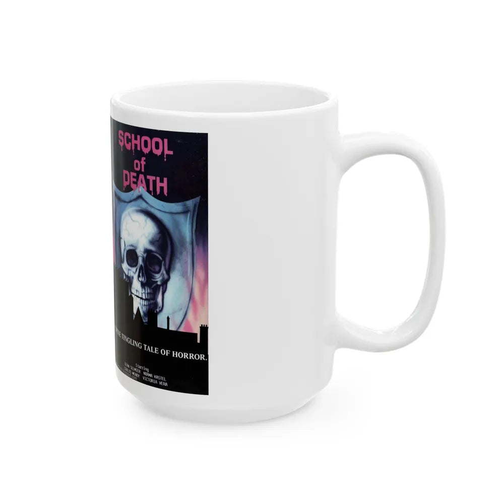 SCHOOL OF DEATH (VHS COVER) - White Coffee Mug-Go Mug Yourself