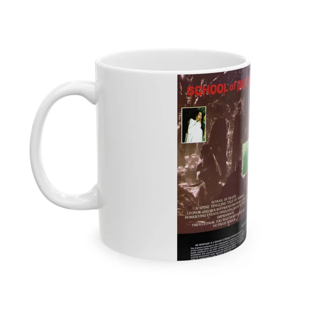 SCHOOL OF DEATH (VHS COVER) - White Coffee Mug-Go Mug Yourself