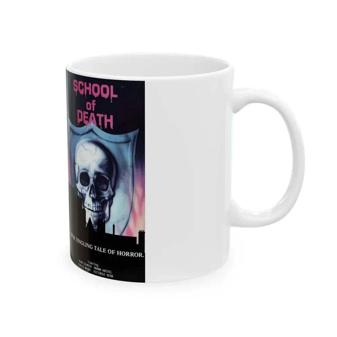 SCHOOL OF DEATH (VHS COVER) - White Coffee Mug - Go Mug Yourself