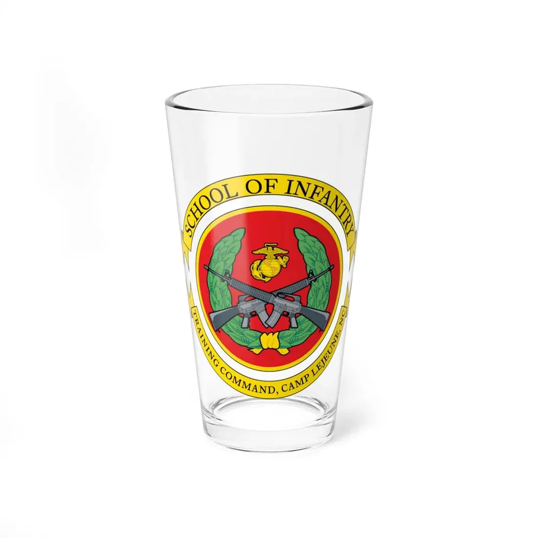 School Of Infantry Training CommandCamp Lejeune NC (USMC) Pint Glass 16oz 16oz - Go Mug Yourself