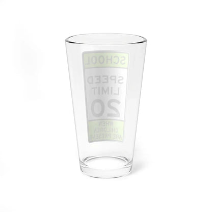 SCHOOL SPEED LIMIT CHILDREN ARE PRESENT Delaware S5-1-DE (Delaware) (Road Sign) Pint Glass 16oz - Go Mug Yourself