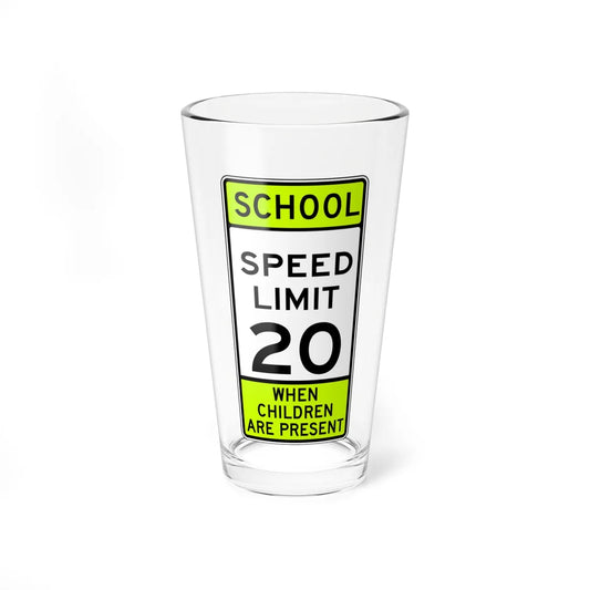 SCHOOL SPEED LIMIT CHILDREN ARE PRESENT Delaware S5-1-DE (Delaware) (Road Sign) Pint Glss 16oz 16oz - Go Mug Yourself