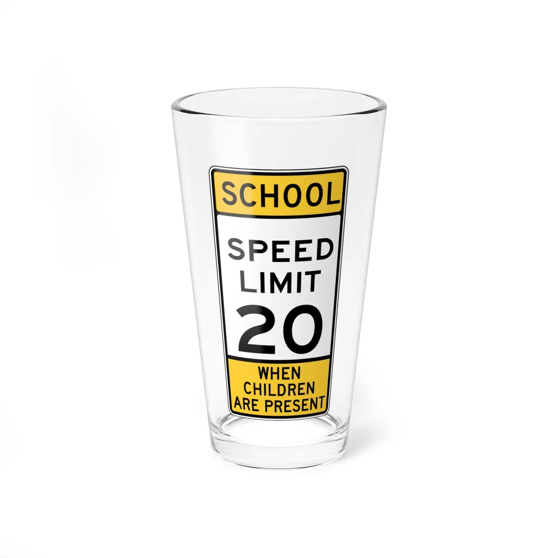SCHOOL SPEED LIMIT CHILDREN ARE PRESENT Delaware S5-1-DE old (Delaware) (Road Sign) Pint Glss 16oz 16oz - Go Mug Yourself