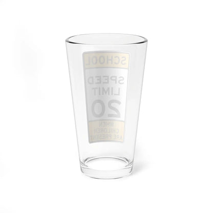 SCHOOL SPEED LIMIT CHILDREN ARE PRESENT Delaware S5-1-DE old (Delaware) (Road Sign) Pint Glss 16oz - Go Mug Yourself