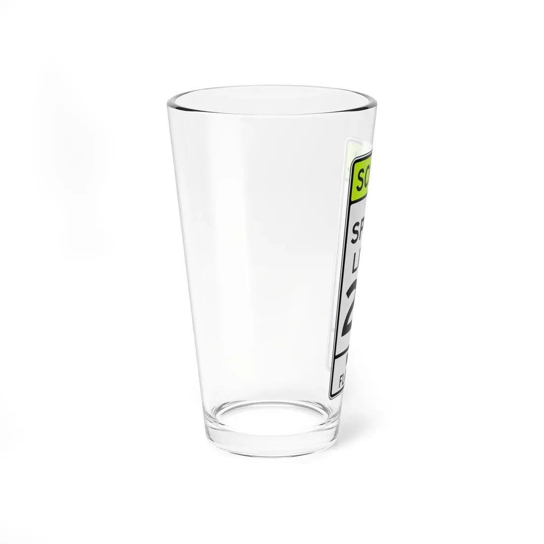SCHOOL SPEED LIMIT FLASHING Delaware S5-3-DE (Delaware) (Road Sign) Pint Glass 16oz - Go Mug Yourself
