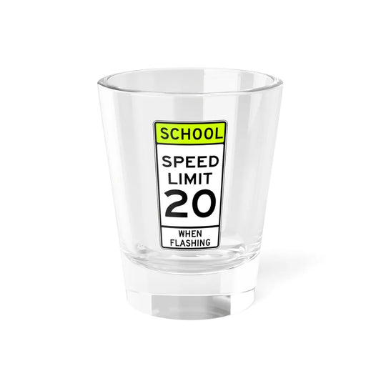 SCHOOL SPEED LIMIT FLASHING Delaware S5-3-DE (Delaware) (Road Sign) Shot Glass 1.5oz 1.5oz - Go Mug Yourself