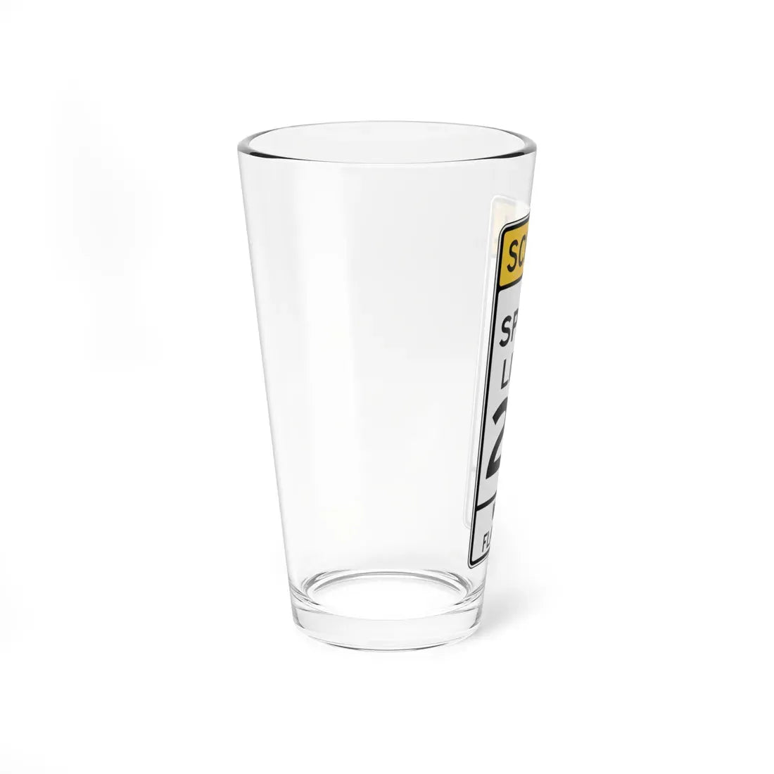 SCHOOL SPEED LIMIT FLASHING Delaware S5-3-DE old (Delaware) (Road Sign) Pint Glass 16oz - Go Mug Yourself
