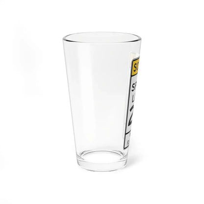 SCHOOL SPEED LIMIT FLASHING Delaware S5-3-DE old (Delaware) (Road Sign) Pint Glass 16oz - Go Mug Yourself