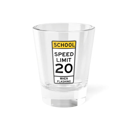 SCHOOL SPEED LIMIT FLASHING Delaware S5-3-DE old (Delaware) (Road Sign) Shot Glass 1.5oz 1.5oz - Go Mug Yourself