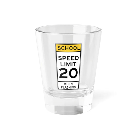 SCHOOL SPEED LIMIT FLASHING Delaware S5-3-DE old (Delaware) (Road Sign) Shot Glass 1.5oz 1.5oz - Go Mug Yourself