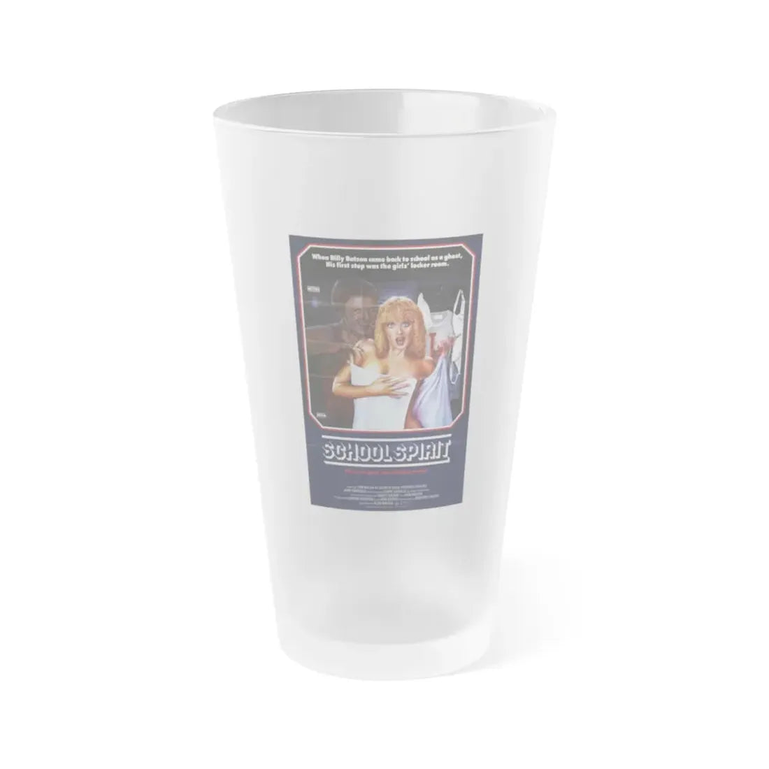 SCHOOL SPIRIT 1985 Movie Poster - Frosted Pint Glass 16oz 16oz Frosted - Go Mug Yourself