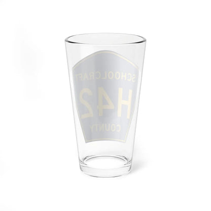 Schoolcraft County H-42 (Michigan) (Road Sign) Pint Glass 16oz - Go Mug Yourself