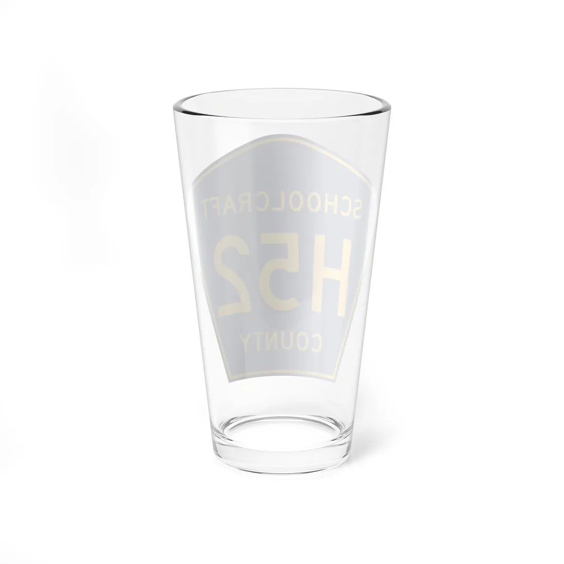 Schoolcraft County H-52 (Michigan) (Road Sign) Pint Glass 16oz - Go Mug Yourself