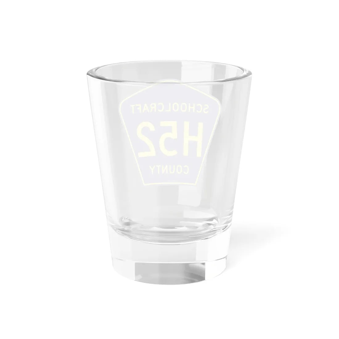 Schoolcraft County H-52 (Michigan) (Road Sign) Shot Glass 1.5oz - Go Mug Yourself