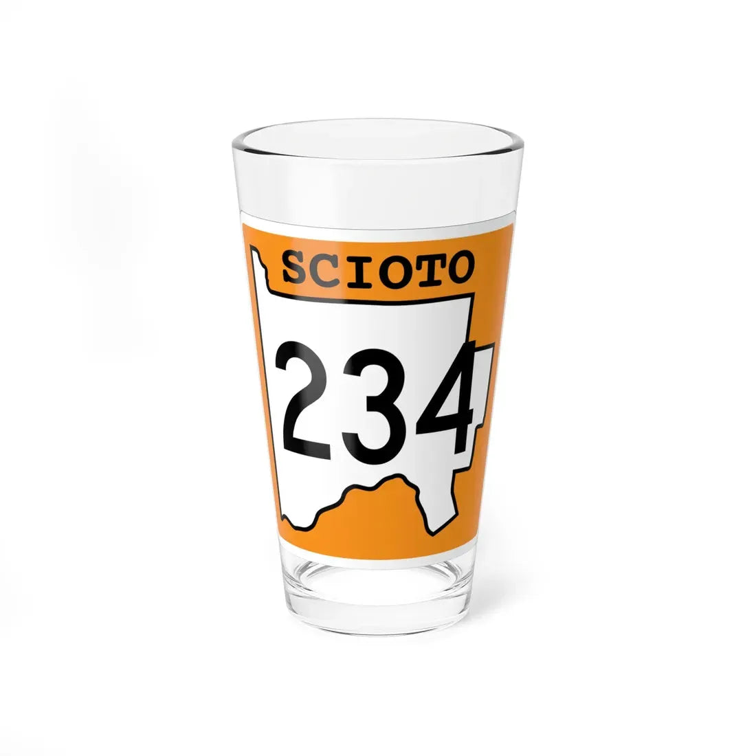 Scioto County Route 234 OH (Ohio) (Road Sign) Pint Glass 16oz 16oz - Go Mug Yourself