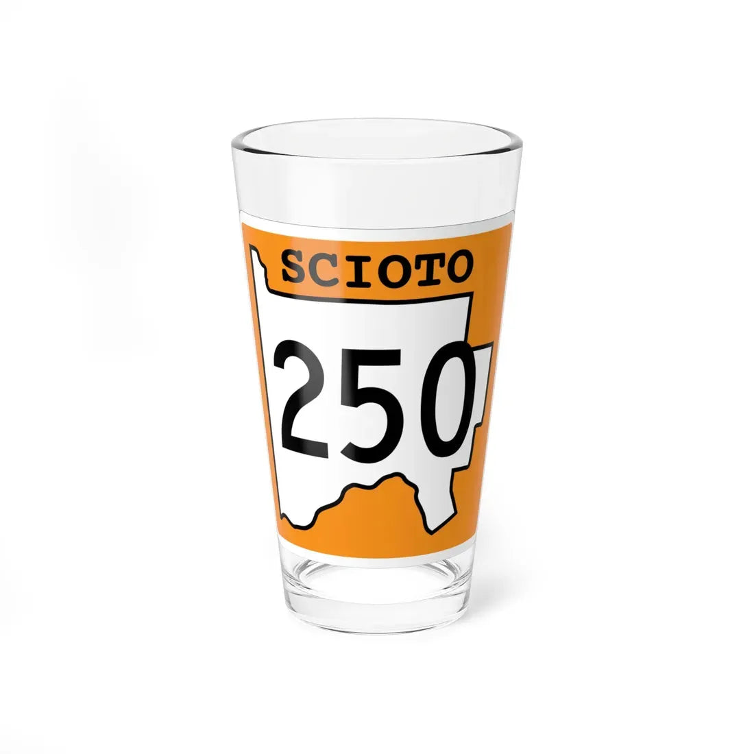 Scioto County Route 250 OH (Ohio) (Road Sign) Pint Glass 16oz 16oz - Go Mug Yourself