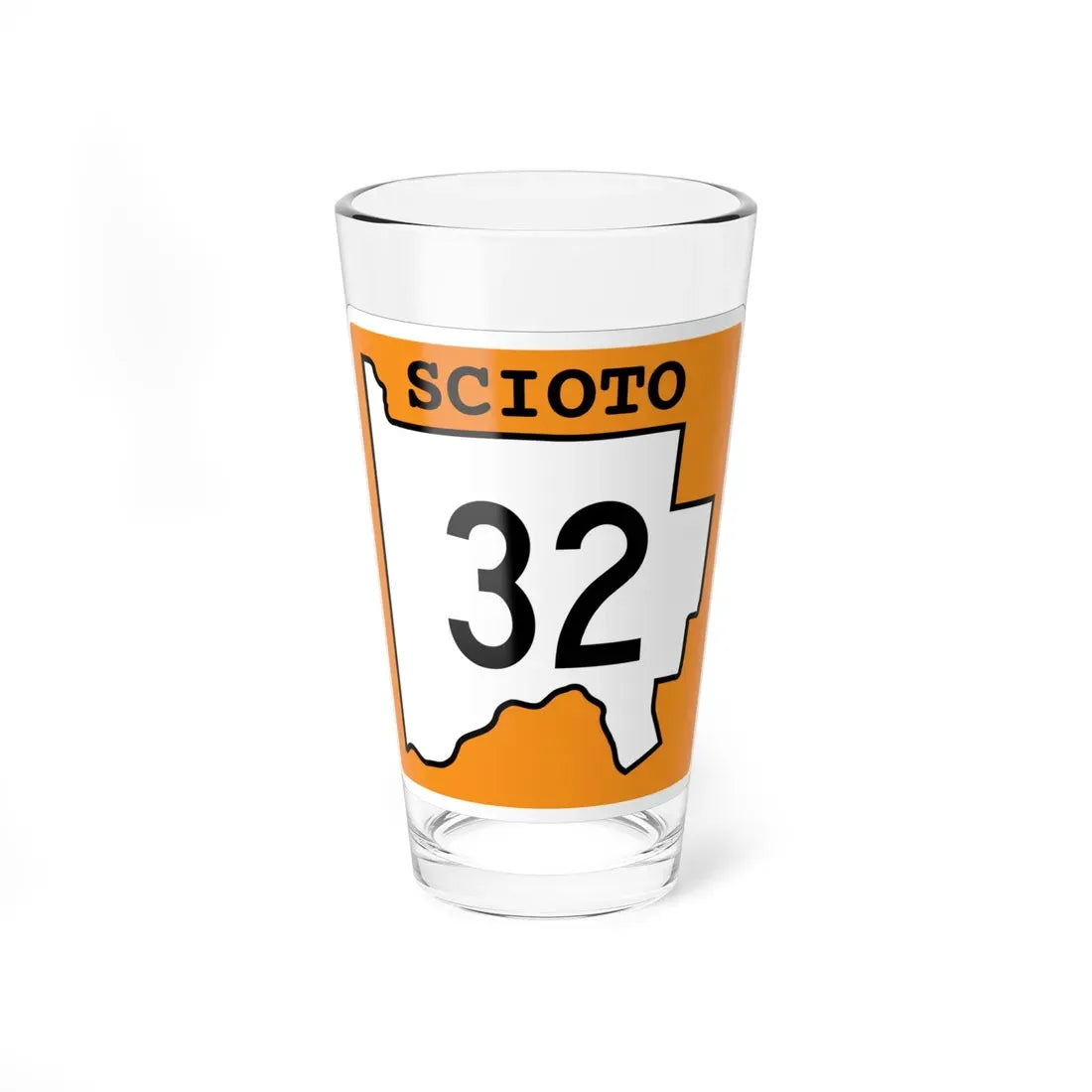 Scioto County Route 32 OH (Ohio) (Road Sign) Pint Glass 16oz 16oz - Go Mug Yourself
