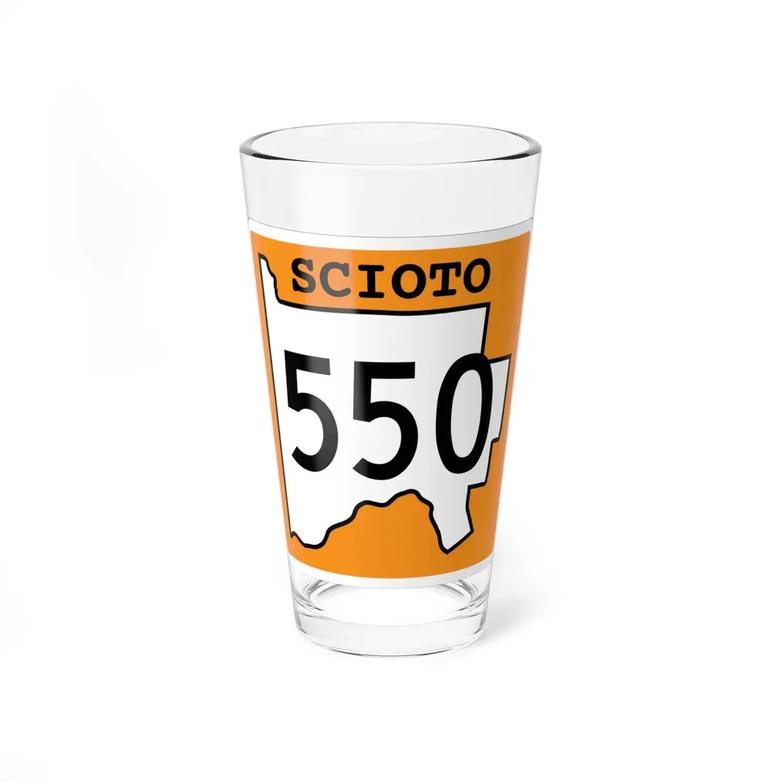Scioto County Route 550 OH (Ohio) (Road Sign) Pint Glass 16oz 16oz - Go Mug Yourself
