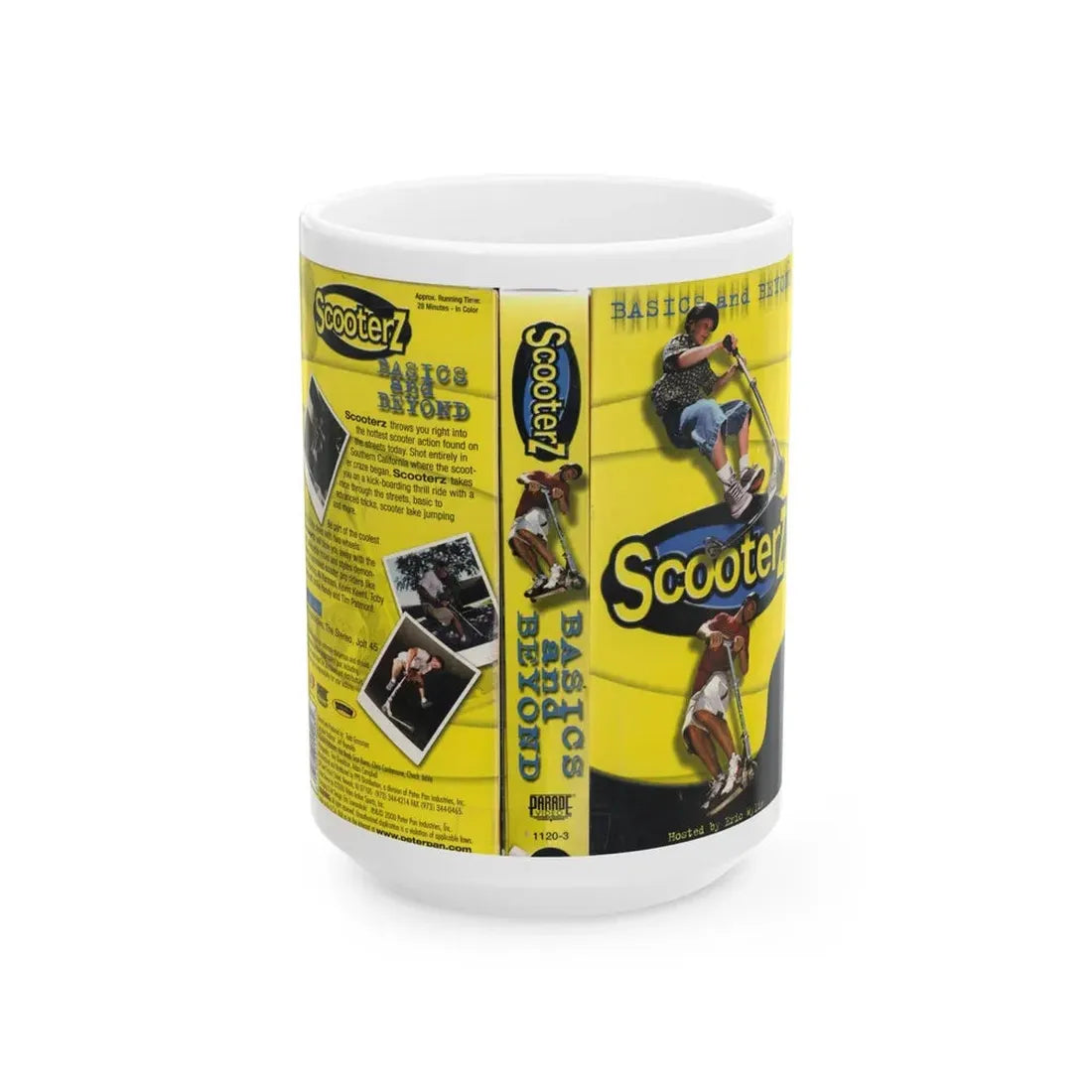 SCOOTERZ BASICS AND BEYOND (VHS COVER) - White Coffee Mug 15oz - Go Mug Yourself