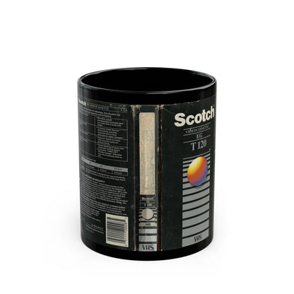 SCOTCH VIDEOCASSETTE EG T120 (VHS COVER) - Black Coffee Mug-11oz-Go Mug Yourself