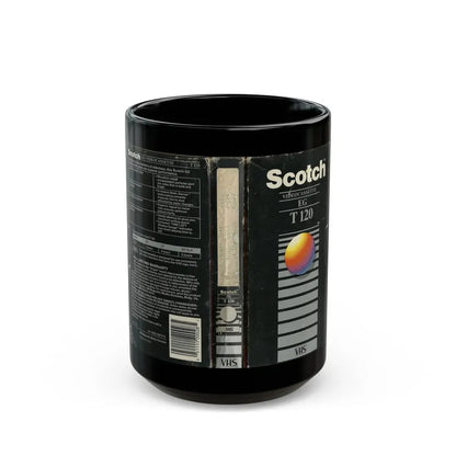 SCOTCH VIDEOCASSETTE EG T120 (VHS COVER) - Black Coffee Mug 15oz - Go Mug Yourself