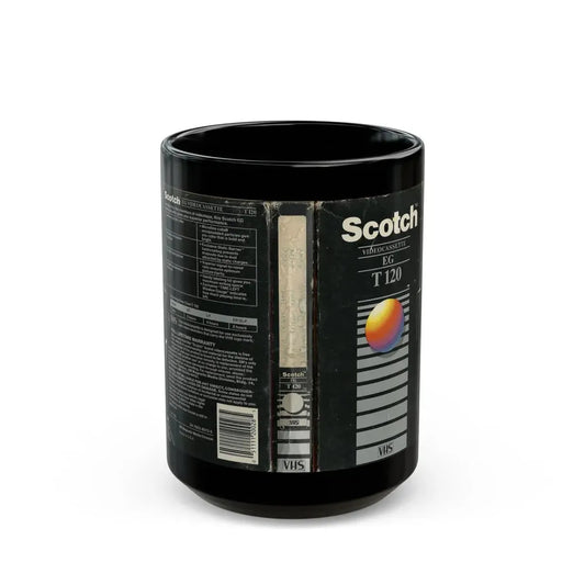 SCOTCH VIDEOCASSETTE EG T120 (VHS COVER) - Black Coffee Mug 15oz - Go Mug Yourself