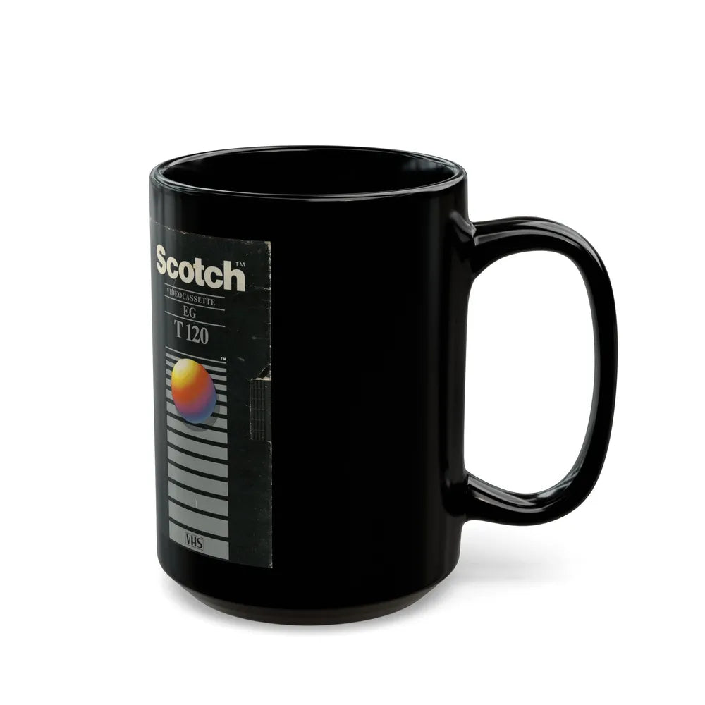 SCOTCH VIDEOCASSETTE EG T120 (VHS COVER) - Black Coffee Mug-Go Mug Yourself