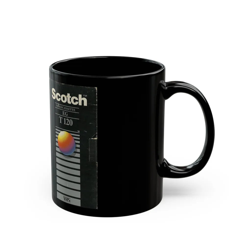 SCOTCH VIDEOCASSETTE EG T120 (VHS COVER) - Black Coffee Mug-Go Mug Yourself