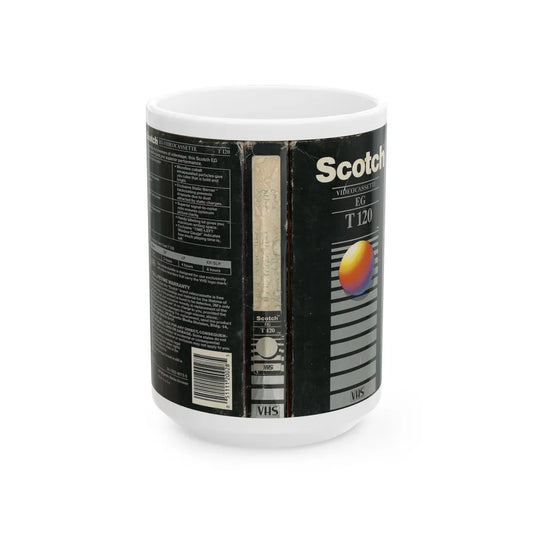 SCOTCH VIDEOCASSETTE EG T120 (VHS COVER) - White Coffee Mug-15oz-Go Mug Yourself