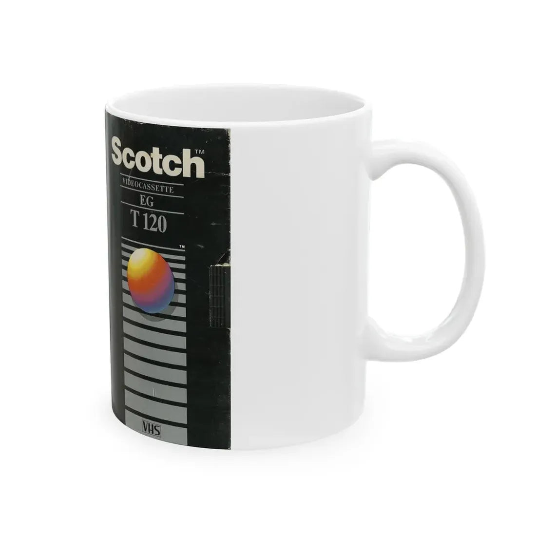 SCOTCH VIDEOCASSETTE EG T120 (VHS COVER) - White Coffee Mug - Go Mug Yourself