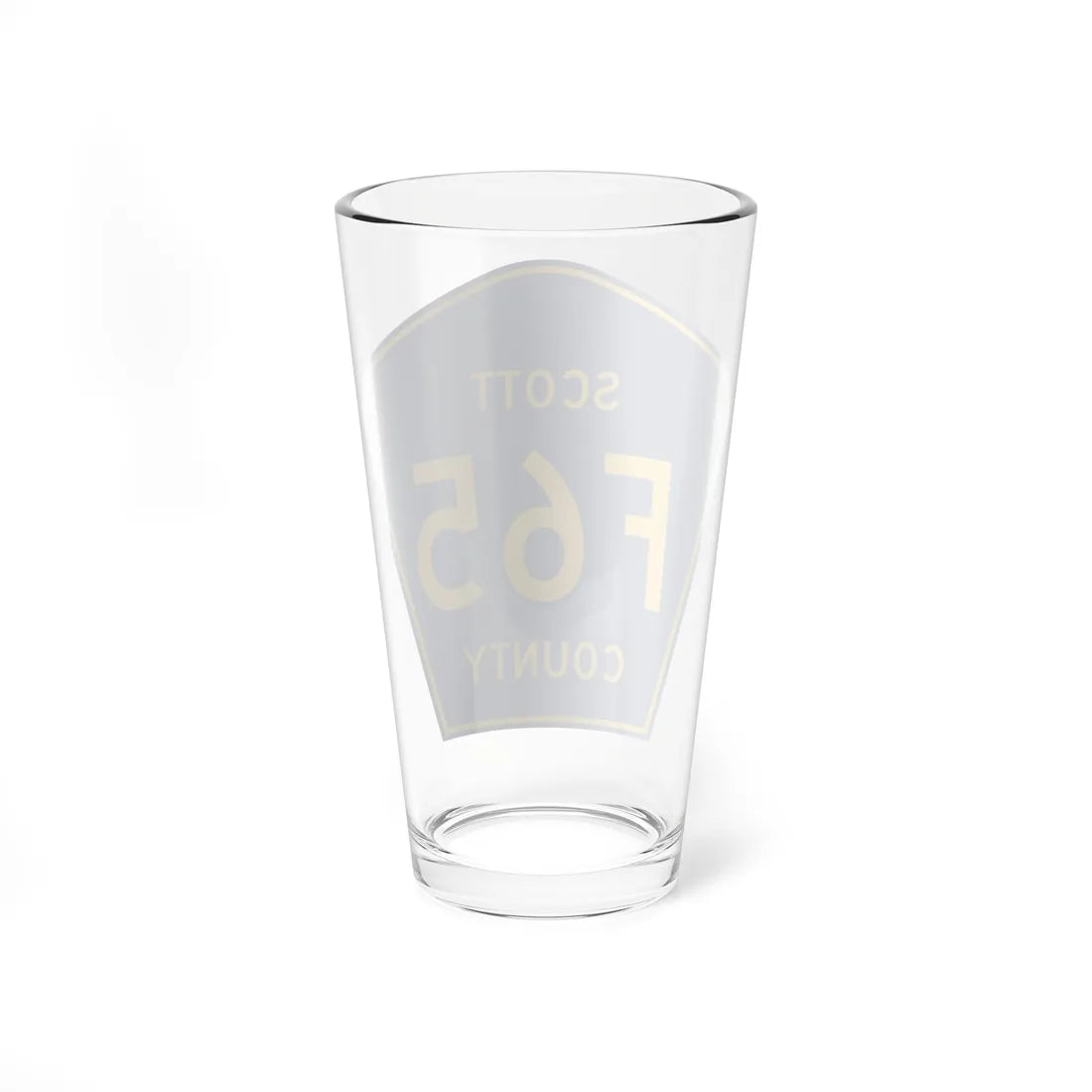 Scott County Route F65 IA (Iowa) (Road Sign) Pint Glass 16oz - Go Mug Yourself