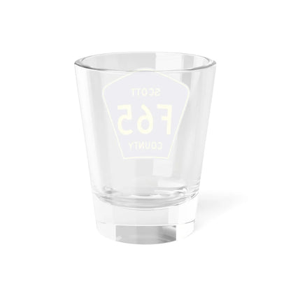 Scott County Route F65 IA (Iowa) (Road Sign) Shot Glass 1.5oz - Go Mug Yourself