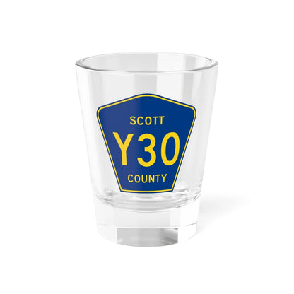 Scott County Route Y30 IA (Iowa) (Road Sign) Shot Glass 1.5oz 1.5oz - Go Mug Yourself