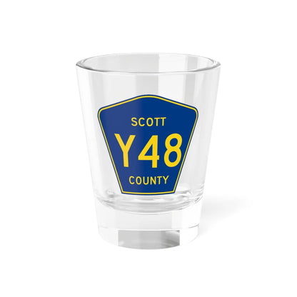 Scott County Route Y48 IA (Iowa) (Road Sign) Shot Glass 1.5oz 1.5oz - Go Mug Yourself