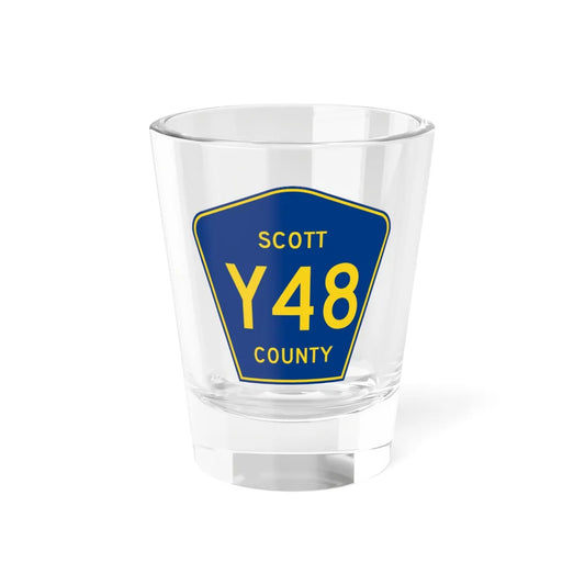 Scott County Route Y48 IA (Iowa) (Road Sign) Shot Glass 1.5oz 1.5oz - Go Mug Yourself