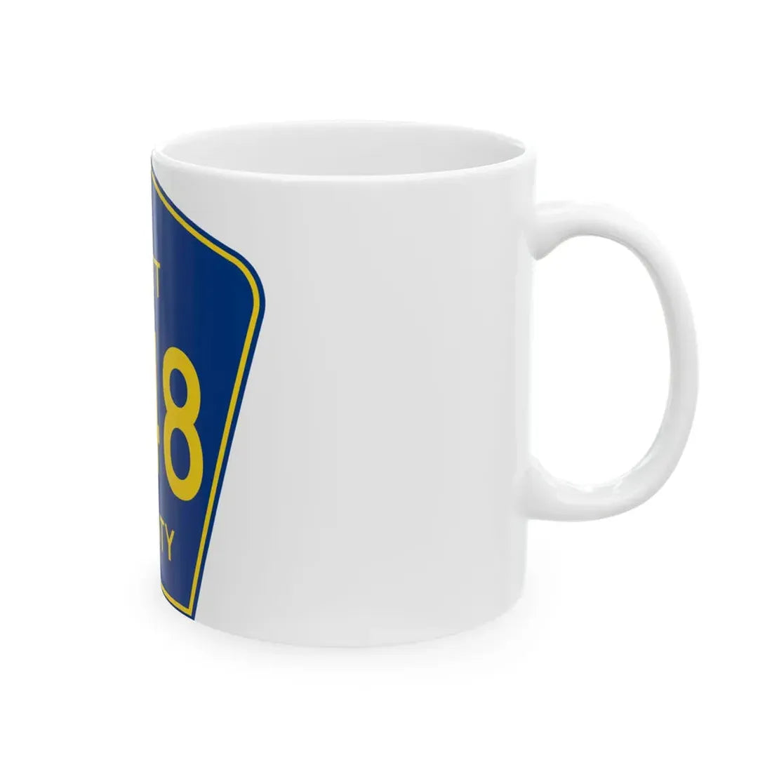Scott County Route Y48 IA (Iowa) (Road Sign) White Coffee Mug - Go Mug Yourself