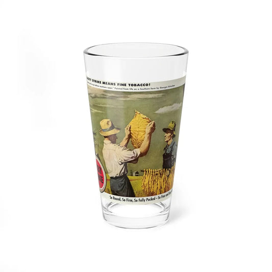 Scouting the Crop Before Auctions Open. Lucky Strike ad, The Saturday Evening Post, January 2, 1943 (Magazine Illustration) Pint Glass 16oz 16oz - Go Mug Yourself
