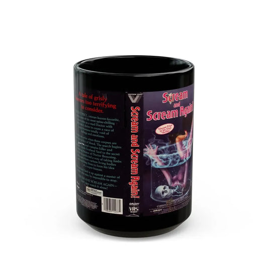 SCREAM AND SCREAM AGAIN (VHS COVER) - Black Coffee Mug 15oz - Go Mug Yourself